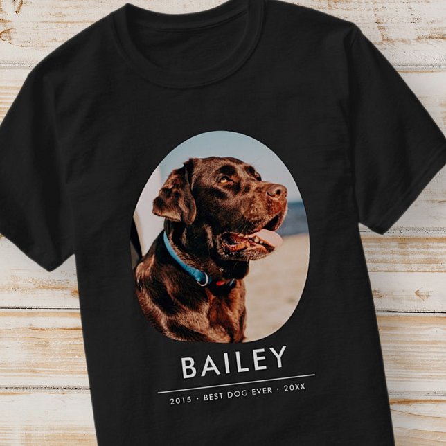 Pet Memorial Modern Remembrance Custom Photo T-Shirt (Creator Uploaded)