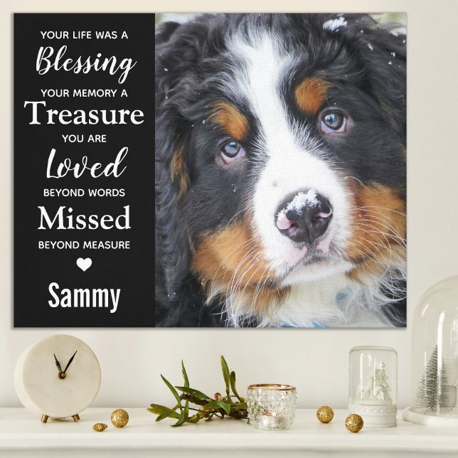 Pet Memorial Modern Remembrance Dog Photo Canvas Print (Creator Uploaded)