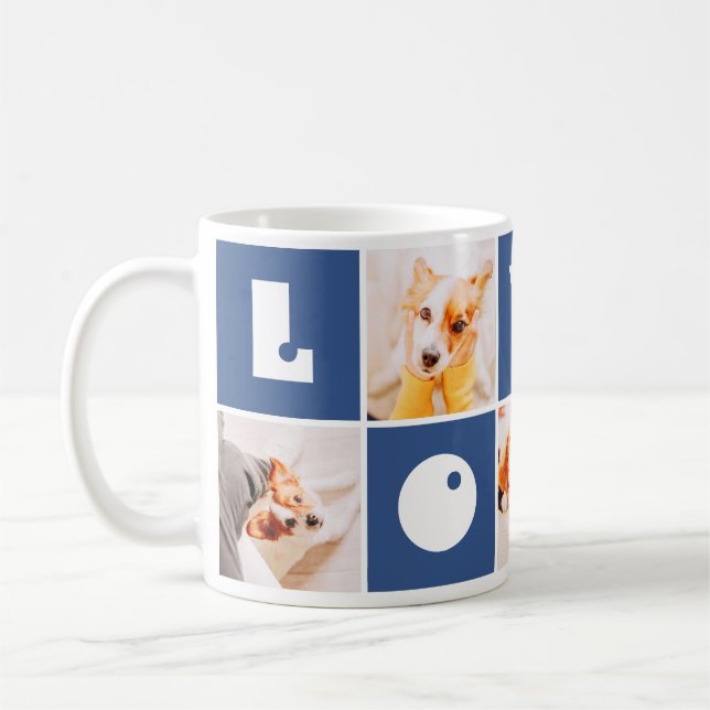Pet Memorial Modern Remembrance Photos Keepsake Coffee Mug (Left)