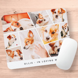 Pet Memorial Modern Simple Chic 9 Photos Collage Mouse Mat