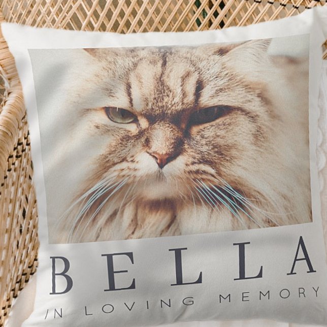 Pet Memorial Modern Simple Chic Family Photo Cushion (Creator Uploaded)