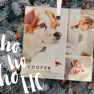 Pet Memorial Modern Simple Geometric Photo Collage Glass Tree Decoration