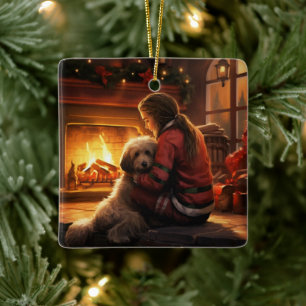 Pet Memorial Ornament, Papillon Dog Mum Gift Ceramic Ornament