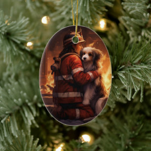 Pet Memorial Ornament,  Papillon Dog Mum Gift Ceramic Tree Decoration
