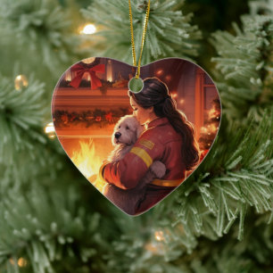 Pet Memorial Ornament,  Papillon Dog Mum Gift Ceramic Tree Decoration