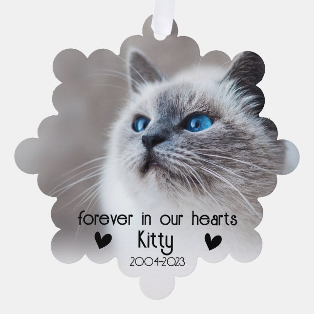 pet memorial ornaments forever in our hearts (Front)