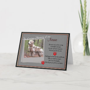 Pet Memorial Paw Prints  Announcement - Dog Cat