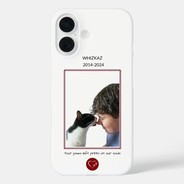 Pet Memorial "Paws Left Print on Our Souls" Case-Mate iPhone Case (Back)
