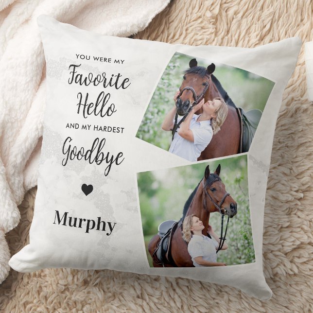 Pet Memorial Personalised 2 Pictures Horse  Cushion (Creator Uploaded)