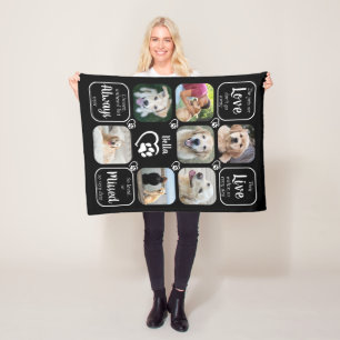 Pet Memorial Personalised 7 Photo Collage  Fleece Blanket