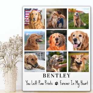 Pet Memorial Personalised 9 Photo Collage Dog Plaque
