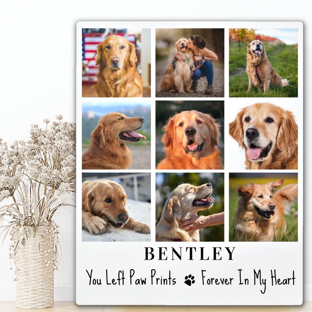 Pet Memorial Personalised 9 Photo Collage Dog  Plaque (Creator Uploaded)