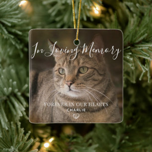 Pet Memorial Personalised Cat Photo Ceramic Ornament