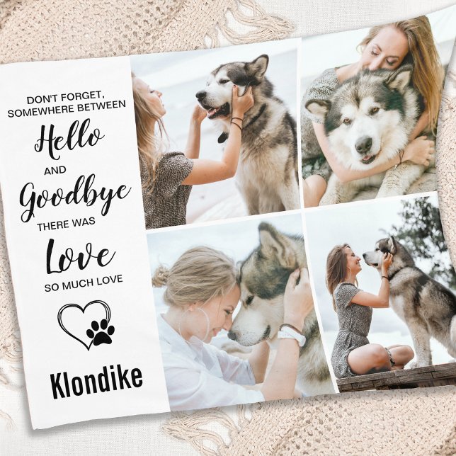 Pet Memorial Personalised Dog 4 Pictures Collage Fleece Blanket (Creator Uploaded)