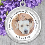 Pet Memorial Personalised Dog Photo Silver Plated Necklace<br><div class="desc">Honour your best friend with a custom photo pet memorial necklace . This unique memorial keepsake is the perfect gift for yourself, family or friends to pay tribute to your loved one. This unique dog memorial necklace features a simple black and white design with decorative script. Quote "If Love could...</div>
