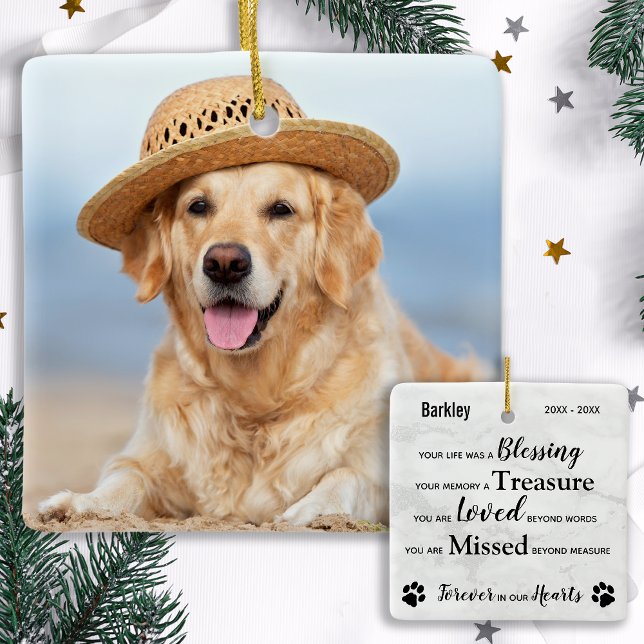 Pet Memorial Personalised Dog Remembrance Photo Ceramic Ornament (Creator Uploaded)