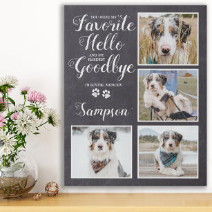 Pet Memorial Personalised Keepsake Photo Collage Faux Canvas Print