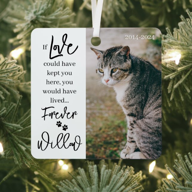 Pet Memorial - Personalised Pet Loss Photo Met Metal Tree Decoration (Insitu)