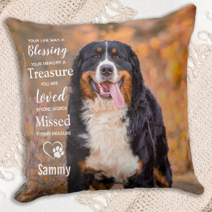 Pet Memorial Personalised Sympathy Gift Dog Photo Cushion