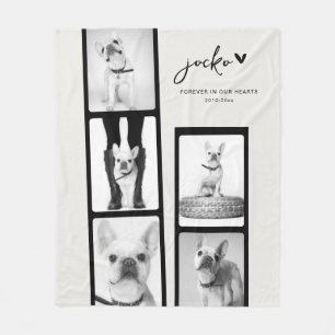Pet Memorial Personalized Photo Strip Collage Fleece Blanket