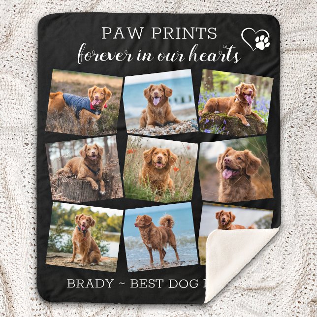 Pet Memorial Pet Loss 9 Photos Unique Dog Keepsake Sherpa Blanket (Creator Uploaded)