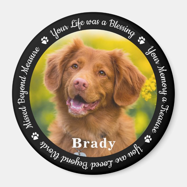 Pet Memorial Pet Loss Gift Remembrance Dog Photo  Magnet (Front)