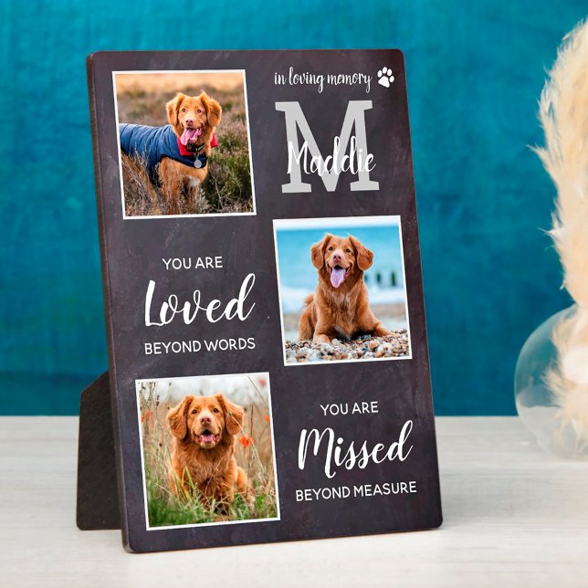 Pet Memorial Pet Loss Keepsake Dog Photo Collage Plaque (Creator Uploaded)