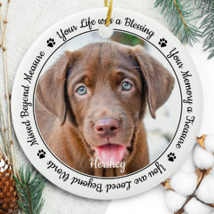 Pet Memorial Pet Loss Keepsake Gift Dog Photo Ceramic Tree Decoration