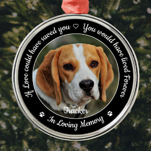 Pet Memorial Pet Loss Keepsake Sympathy Photo Metal Tree Decoration