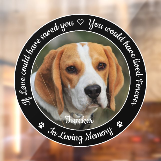 Pet Memorial Pet Loss Keepsake Sympathy Photo  Window Cling (Sheet 2)