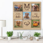 Pet Memorial Pet Loss Personalised Dog 5 Photo Faux Canvas Print<br><div class="desc">Celebrate your best friend with a custom pet memorial photo collage canvas art in a natural rustic wood. This unique, monogrammed initial and name photo keepsake pet memorial wall art is the perfect gift for yourself, family or friends to honour those loved . We hope your dog memorial canvas art...</div>