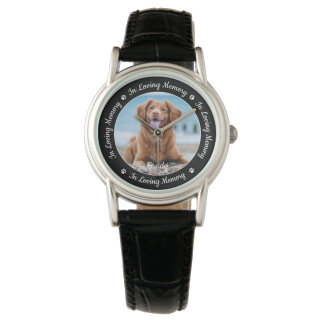Pet Memorial Pet Loss Personalised Dog Photo Watch (Front)