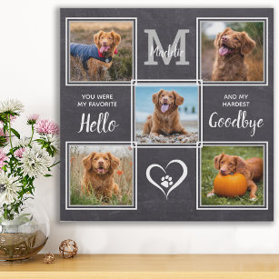 Pet Memorial Pet Loss Personalised Photo Collage Faux Canvas Print