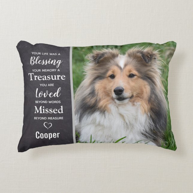 Pet Memorial Pet Loss Remembrance Dog Photo Decorative Cushion (Front)