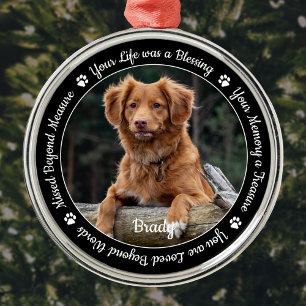 Pet Memorial Pet Loss Remembrance Gift Dog Photo Metal Tree Decoration