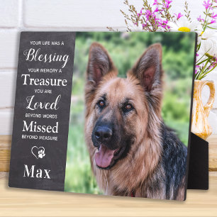 Pet Memorial - Pet Loss Sympathy Quote Dog Photo Plaque