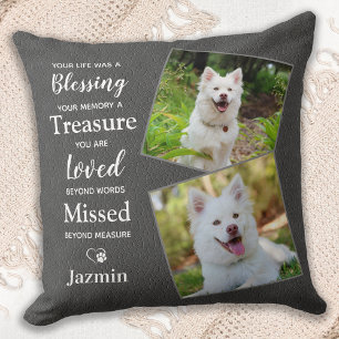 Pet Memorial - Pet Sympathy Quote - Dog Pet Photo Cushion