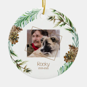 Pet Memorial Photo Christmas Ceramic Tree Decoration