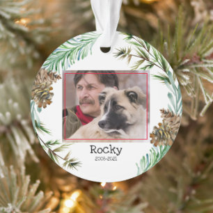 Pet Memorial Photo Christmas Ornament