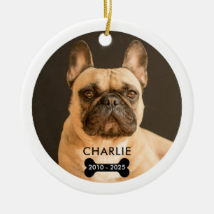 Pet Memorial Photo Christmas Ornament with QR Code
