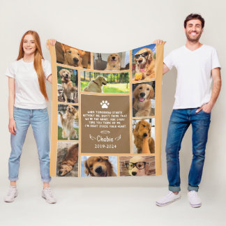 Pet Memorial Photo Collage Blanket