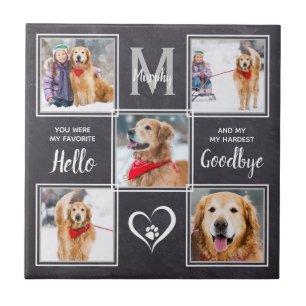 Pet Memorial Photo Collage Dog Tile