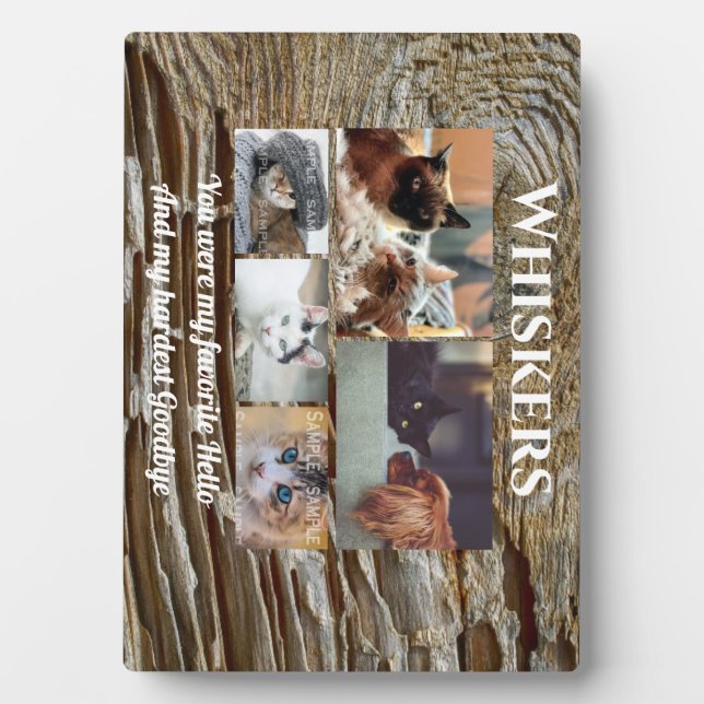 Pet memorial photo collage | favorite hello wood plaque (Front)