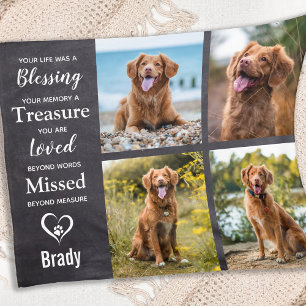Pet Memorial Photo Collage Fleece Blanket