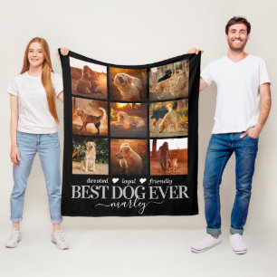 Pet Memorial Photo Collage Fleece Blanket