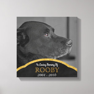 Pet Memorial Photo Custom Personalised Name Canvas Print