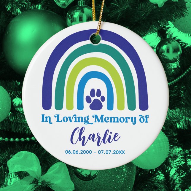 Pet Memorial Photo Keepsake Ceramic Tree Decoration (Christmas Pet Loss Memorial Keepsake Ornament. Display on tree or other area of home. )