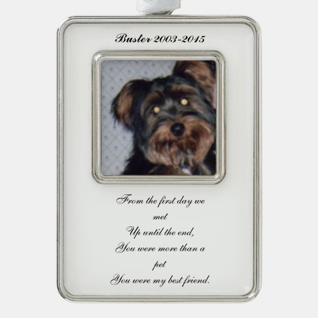 Pet Memorial Photo Ornament (Front)