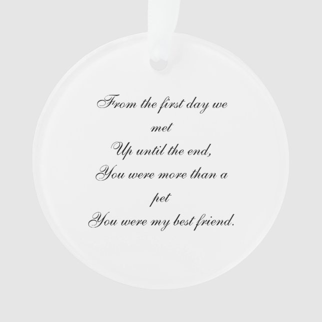 Pet Memorial Photo Ornament (Front)