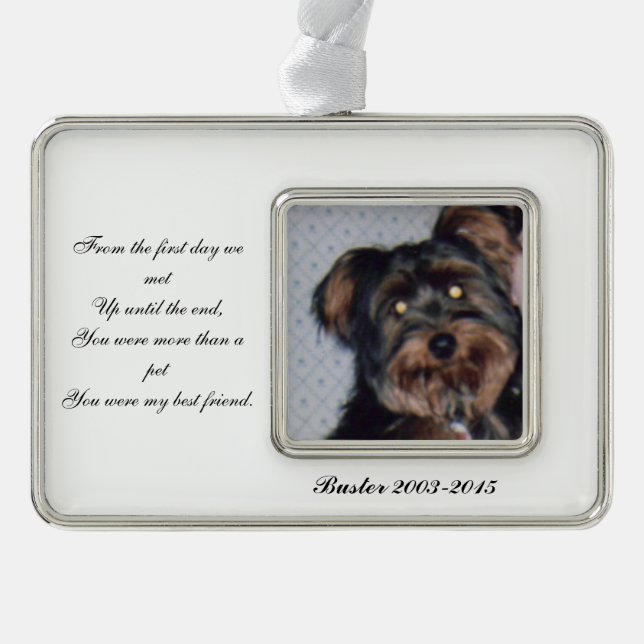 Pet Memorial Photo Ornament (Front)